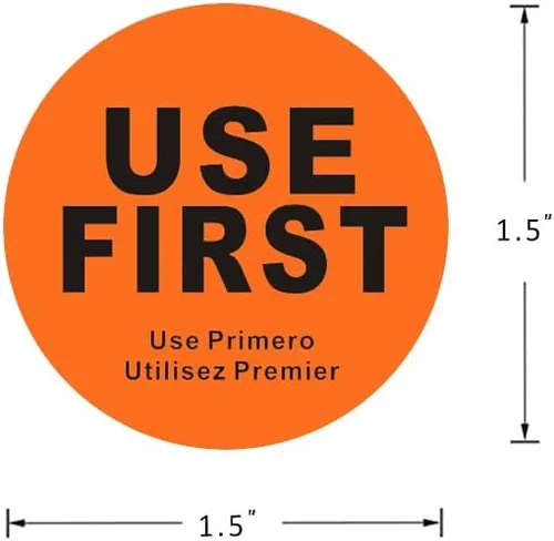 Miniatura 3 de Hcode Etiqueta de control de inventario adhesivo permanente para restaurante de 1,5 pulgadas, 500 unids/rollo Naranja-2 Rollo