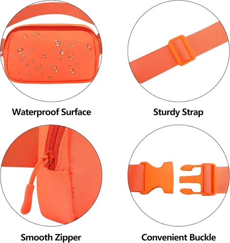 Miniatura 64 de Riñonera cruzada para mujeres y hombres, bolsa para cinturón para senderismo con correa ajustable, riñonera para correr, entrenamiento, deportes