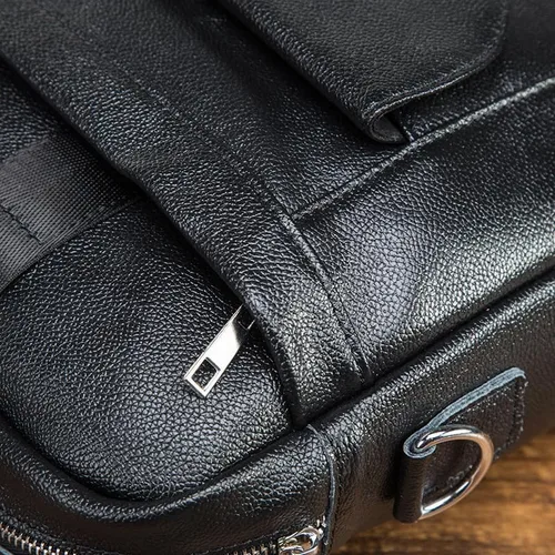 Miniatura 8 de Bolso de mensajero de cuero genuino para hombre, maletín para portátil, bolso de hombro para oficina, viajes de negocios con caja de regalo