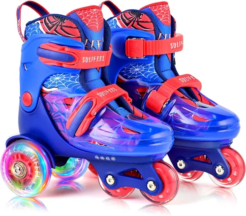 Miniatura 11 de SULIFEEL Patines de Ruedas Ajustables para Niñas Niños Infantiles, Ruedas Divertidas Iluminadas con Luz Flash de Tipo Equilibrio de Tres Puntos
