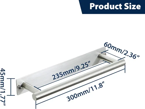Miniatura 2 de Alise Toallero adhesivo de níquel cepillado, toalleros para baño montado en la pared, toallero de baño de acero inoxidable SUS304, toallero