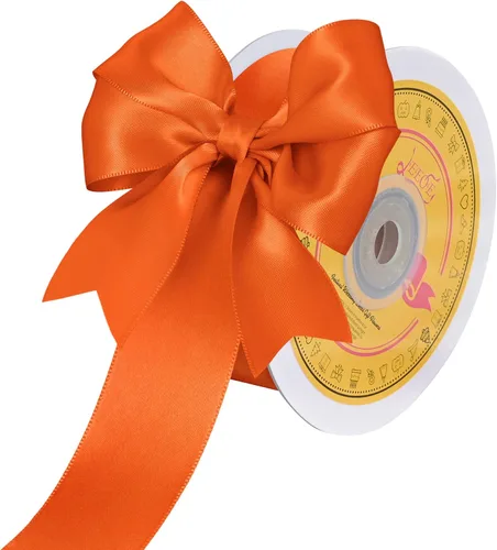 Miniatura 107 de Cinta de satén blanca antigua de doble cara de 1-1/2 pulgadas x 50 yardas, cinta de poliéster para envolver regalos, día de San Valentín, bodas