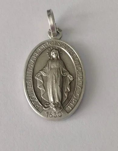 Miniatura 5 de PLATA DE LEY 925 "LA MEDALLA MIRACULOSA" - LA ORIGINAL - 100% HECHO EN ITALIA - MEDALLAS DE LOS SANTOS PATRÓN, Plata esterlina, No es una piedra