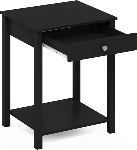 Miniatura 5 de Furinno Classic - Mesa auxiliar con cajón, paquete de 1 unidad, americano