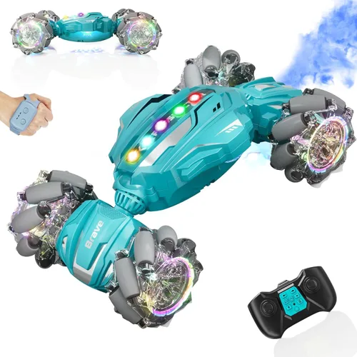Miniatura 9 de Auto de Acrobacias RC con Detección de Gestos, Juguetes para Niños de 6-12 Años, Auto de Control Remoto Controlado a Mano 4WD con Luz y Música