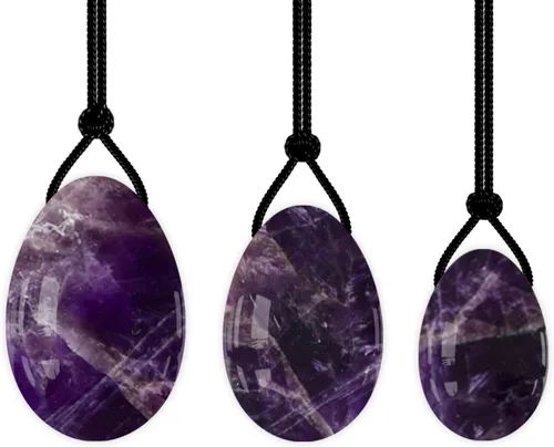 Huevo de Yoni Huevo Natural Jade Huevos Kegel Ejercicio Mujeres Entrenamiento Apriete Masaje Bola de Cristal, Huevos Amatista