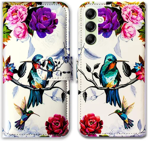 Miniatura 12 de Bcov Funda para Galaxy A14 5G, diseño de pájaro negro y verde con tapa para teléfono con ranura para tarjeta y soporte para Samsung Galaxy A14 5G
