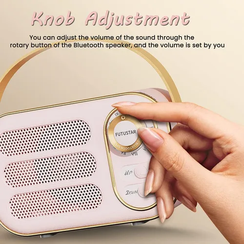 Miniatura 5 de Altavoz Bluetooth retro, altavoces Bluetooth inalámbricos portátiles vintage con soporte de volumen fuerte, tarjeta TF, disco U, entrada AUX
