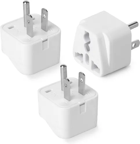 Miniatura 10 de Bates - Adaptador universal de enchufe de viaje, paquete de 2, convierte enchufes de la UE/Reino Unido y Asia a enchufe de EE. UU., adaptador