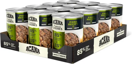 Miniatura 11 de ACANA Premium Trozos en Caldo de Hueso Sin Granos Comida Húmeda para Perros Receta de Ternera 12.8 onzas Latas (12 Unidades)