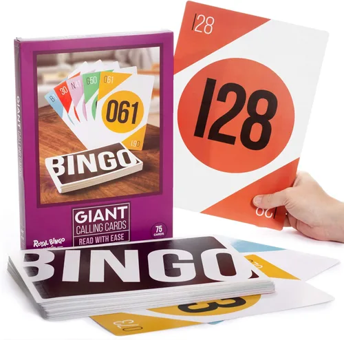 Miniatura 8 de Royal Bingo - Tarjetas de llamadas jumbo – Paquete de 84 – Alta Visibilidad, 5.25 x 3.75 pulgadas por tarjeta, reemplazo para rifa y bolas