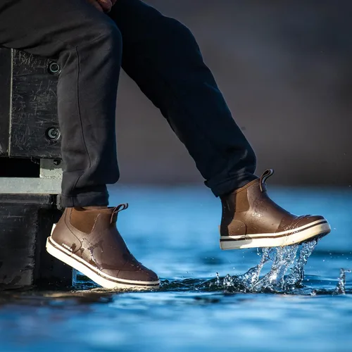 Miniatura 5 de HISEA Botas de cubierta para hombre, botas de pesca de agua salada, impermeables, botas de lluvia de alta tracción