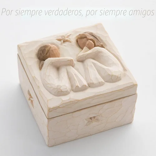 Miniatura 6 de Willow Tree Caja de recuerdos de la amistad, Forever True, Forever Friends, contiene joyas y tesoros, tallado de mejores amigos o hermanas, caja