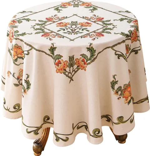 Miniatura 58 de patdrea - Mantel de lino floral, grueso, decorativo y francés para mesas rectangulares o cuadradas, para cocina y comedor, 55 x 79 pulgadas