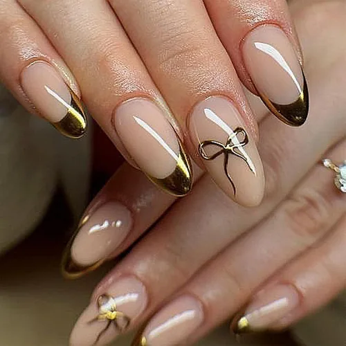 Miniatura 43 de Uñas postizas a presión marrón café, uñas postizas medianas de almendra, color sólido, cobertura completa, uñas postizas artificiales brillantes