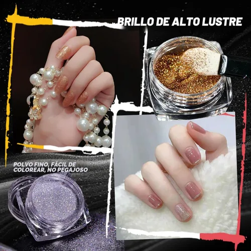 Miniatura 3 de 12 Frascos de Polvo Holográfico para Uñas, Kit de Polvo Cromado para Uñas Negro Azul Conjunto de Polvo de Purpurina Ultra Fino, Pigmento Neón