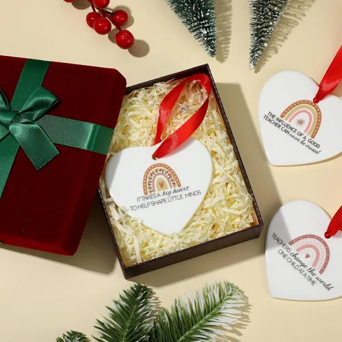 Miniatura 4 de Sliner 12 piezas de regalo de agradecimiento para profesores, el mejor regalo para profesores para mujeres, adorno de corazón de cerámica
