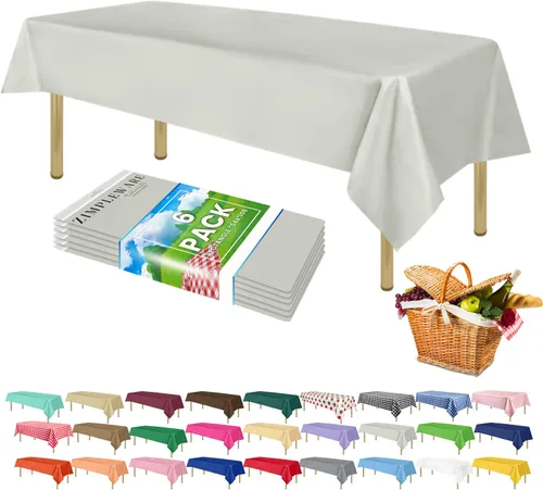 Miniatura 19 de Zimpleware - Mantel redondo de plástico para fiestas de 213 cm (84 pulgadas) de diámetro (paquete de 1, 6 y 12 unidades)