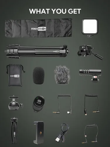 Miniatura 8 de USKEYVISION Kit de inicio de vlogging para iPhone y Youtuber, equipo de creación de contenido para iPhone 16/15Pro Max con trípode extensible