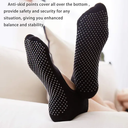Miniatura 4 de Cooque - Calcetines de yoga antideslizantes para pilates con puños para mujer