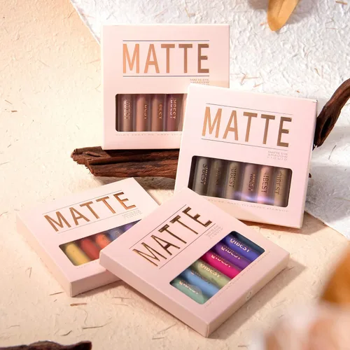 Miniatura 8 de MAEPEOR Sombra de ojos líquida mate 8 colores neutral desnuda suave sombra de ojos ligera de alto pigmento e impermeable sombra de ojos líquida