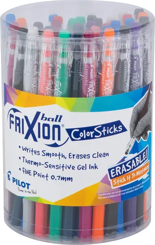 Miniatura 9 de Pilot Frixion ColorSticks - Bolígrafos de tinta de gel que se puede borrar, de punta fina, 1/32 de pulgada, paquete de 5, 2 negros, 2 azules y 1