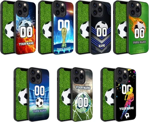 Miniatura 3 de Funda de teléfono de fútbol personalizada con nombre/número para iPhone 14 13 12 11 Pro Max XR XS Samsung Galaxy S23 Plus Ultra S22 S21 S20 FE Note