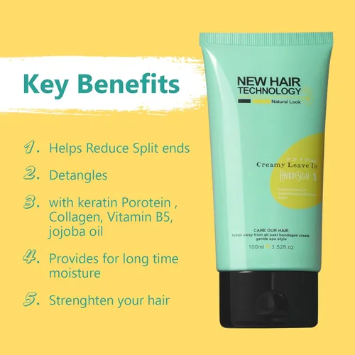 Miniatura 5 de Acondicionador ligero sin enjuague de proteína de queratina para colágeno seco dañado, reparación profunda, tubo acondicionador de cabello