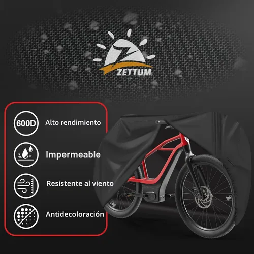 Miniatura 3 de Zettum Funda de bicicleta para 1 bicicleta, 600D, para almacenamiento al aire libre, impermeable y resistente, funda de bicicleta para bicicleta