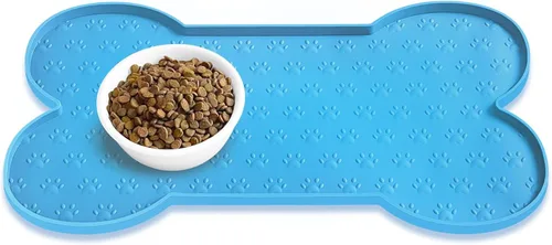 Miniatura 20 de PWTAA Tapete para Comida de Perros Antideslizante de Silicona, Tapete para Tazón de Perro más Grueso, Mantel Individual para Mascotas Impermeable