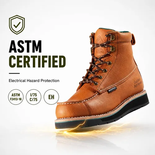 Miniatura 3 de Golden Retriever 6" Botas de trabajo con punta compuesta/blanda para hombre, con cuña impermeable tipo mocasín, resistentes al aceite/deslizamiento