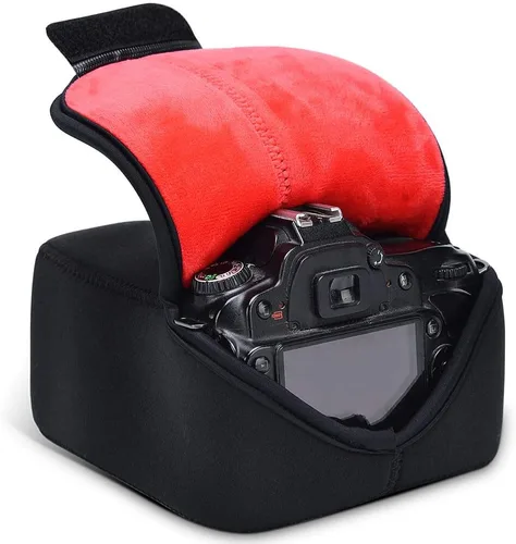 CADeN Funda para cámara DSLR SLR con protección de neopreno, compatible con Nikon, Canon, Pentax, Sony, etc. (Negro Medio)