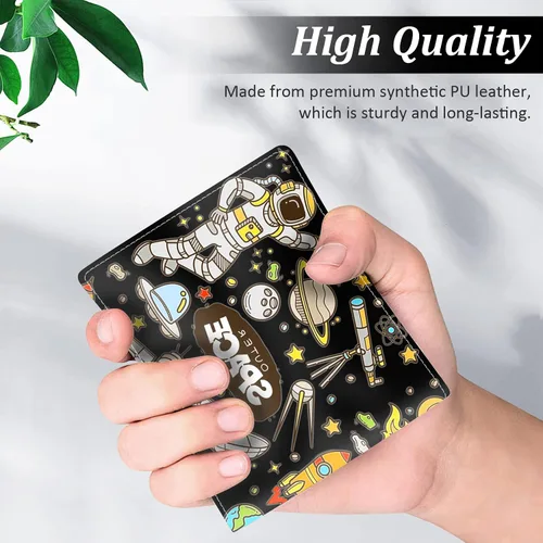 Miniatura 4 de Cartera linda Kawaii para niños y adolescentes, diseño de dibujos animados, delgada, de cuero, plegable, con bloqueo RFID, con cremallera