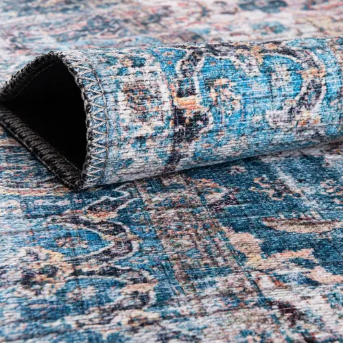 Miniatura 5 de Unique Loom Mangata Collection - Alfombra de área - Mary (rectangular 2' 0" x 3' 0", azul/negro)