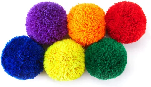Miniatura 2 de Paquete de 6 bolas de forro polar suave grandes de 5 pulgadas, bolas de juego arcoíris para Dodge Ball, balonmano, campamentos y escuelas