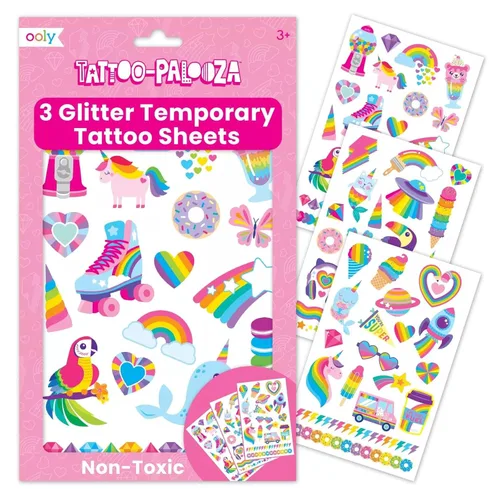 Ooly 50 tatuajes temporales para niños, tatuajes temporales seguros y no tóxicos, regalos de fiesta para niños, excelentes rellenos de bolsas de