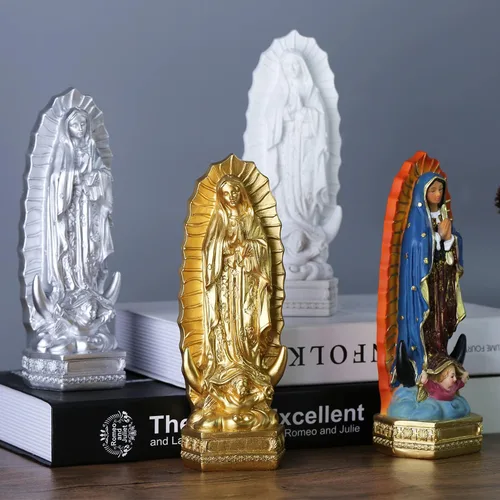 Miniatura 3 de orenm Figura de estatua de Nuestra Señora de Guadalupe de 8 pulgadas de alto, colección de estatua de María de Guadalupes, religiosa católica