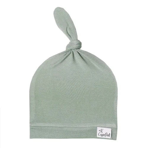 Copper Pearl - gorro de bebé con nudo superior elástico suave
