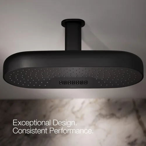 Miniatura 7 de KOHLER 26297-BL Statement™ Cabezal de lluvia oblongo, multifunción, 2.5 gpm, color negro mate