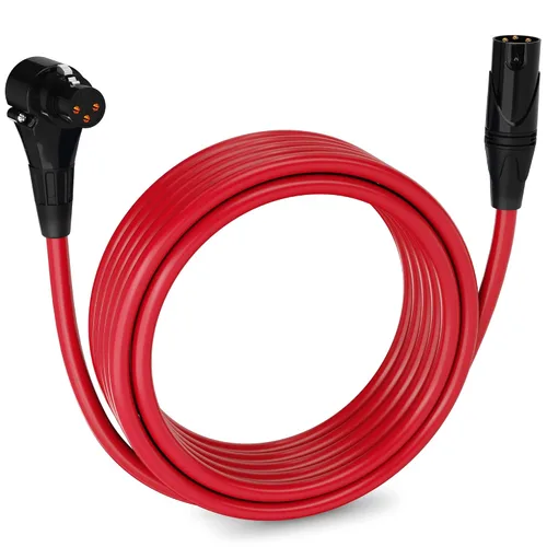 Miniatura 51 de LyxPro Cable de micrófono XLR hembra a macho de ángulo recto de 3 pines de 1.5 pies para altavoces amplificados, interfaz de audio, rendimiento