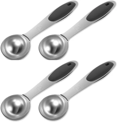 Miniatura 12 de LEIFENY Cuchara dosificadora individual de acero inoxidable, 2 unidades de 1/2 cucharada (1.5 cucharaditas, 1/4 oz, 0.3 fl oz) con agarre