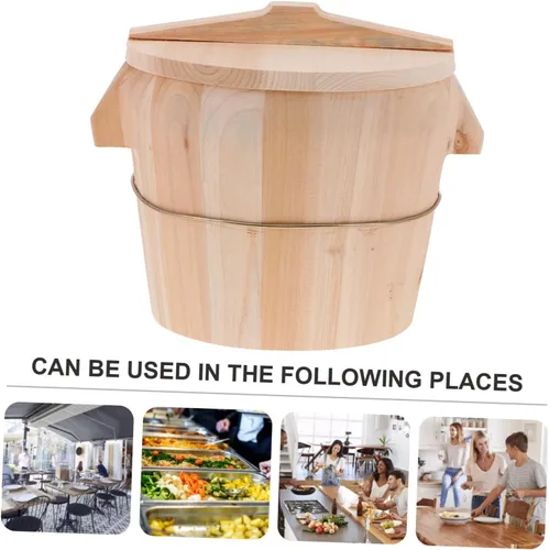 Miniatura 4 de 1 Unidades Arroz Cocina Gadget Cubo de Madera Cubo de Arroz para Cocina Cubo al Vapor Creativo Cubo de Arroz al Vapor Cubo de Cocina de Madera