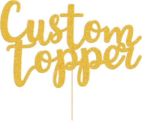 Miniatura 15 de EDSG Decoración personalizada para tartas, decoración personalizada de doble cara con purpurina para tartas con cualquier número de texto, 11 Oro