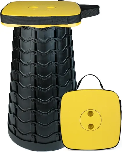 Miniatura 9 de Taburete plegable mejorado Outward Gear resistente con capacidad de carga de 550 libras, plegable, portátil, telescópico, para camping, viajes, Negro