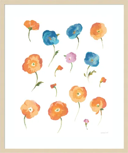 Miniatura 7 de Amanti Art Framed Wall Art Print 24x20 Retro Flowers II by Danhui Nai, Flowers Wall Art, Modern Contemporary Decor, Small Poster Painting Artwork