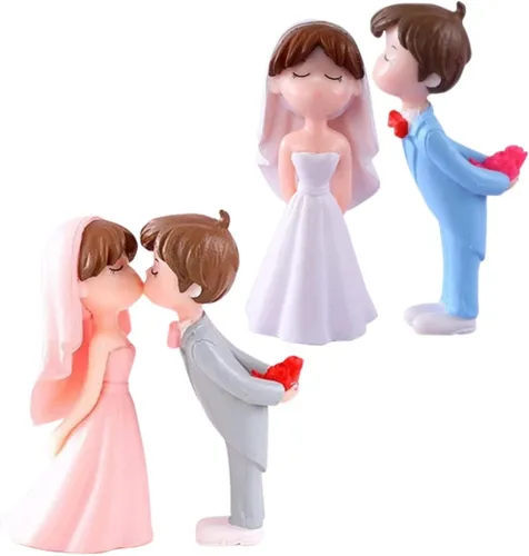Miniatura 3 de ARTIBETTER 10 pares de adornos de boda para parejas, adornos para parejas y para la señora para tartas de boda, decoración de estatua de pareja
