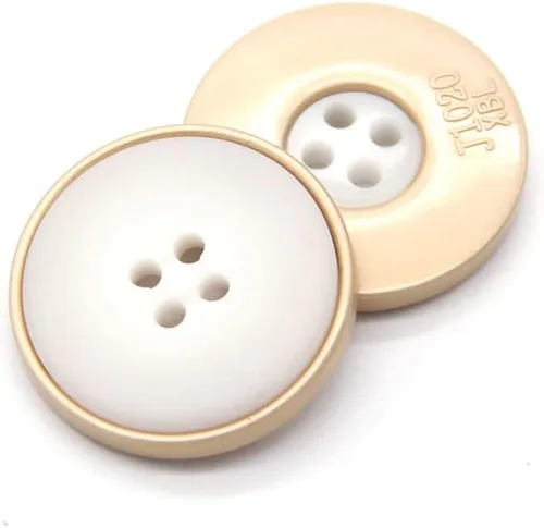 Miniatura 4 de 5 botones de 4 agujeros, botones de resina de metal blanco y negro, botones de artesanía para decoración de ropa, manualidades de costura