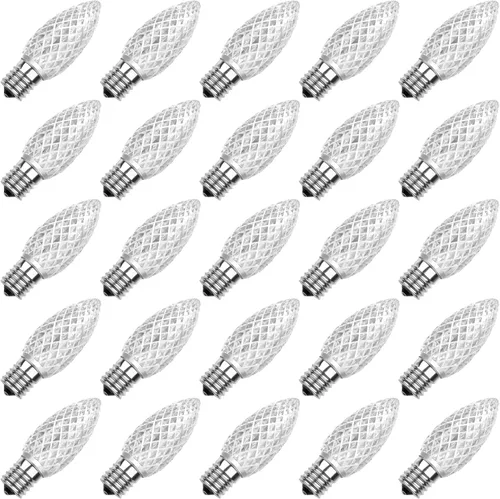 Miniatura 8 de Paquete de 50 bombillas LED C9 multicolor de repuesto para luces de Navidad, inastillables e impermeables, bombillas LED C9 de plástico para cadenas