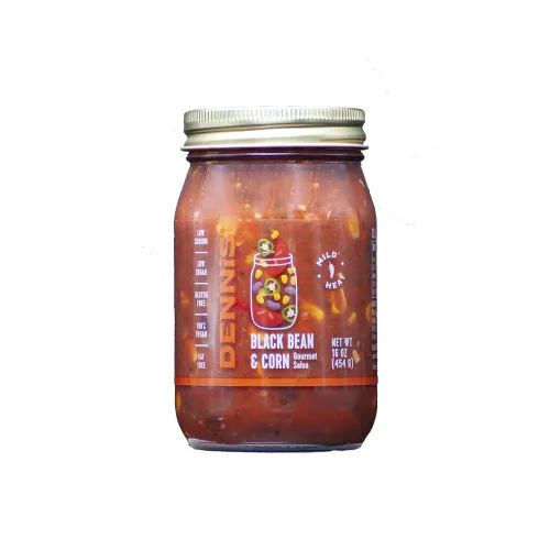 Dennis' Gourmet - Salsa de frijoles negros y maíz totalmente natural | Esta salsa fresca y abundante para restaurante es baja en azúcar, baja en