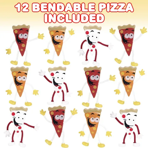 Miniatura 3 de ArtCreativity Figuras de pizza flexibles, paquete de 12 juguetes para ansiedad para niños, divertidos recuerdos de fiesta de pizza, rellenos